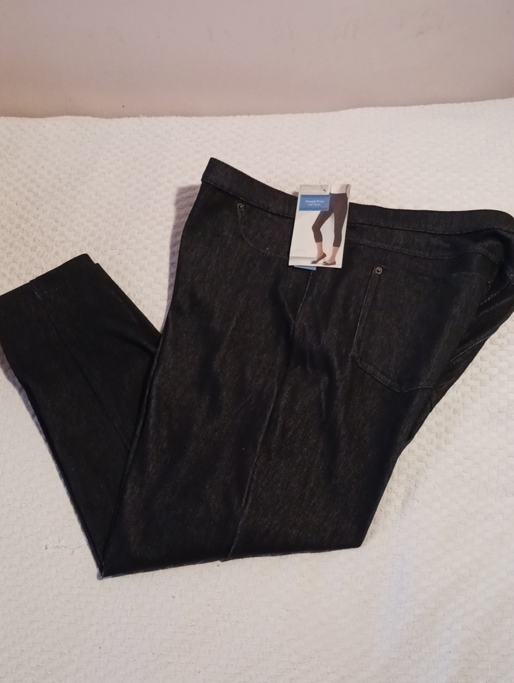 Simply Vera Wang⚜️ Vtg. Denim Capri Stretch Leggings⚜️ Back Pockets L